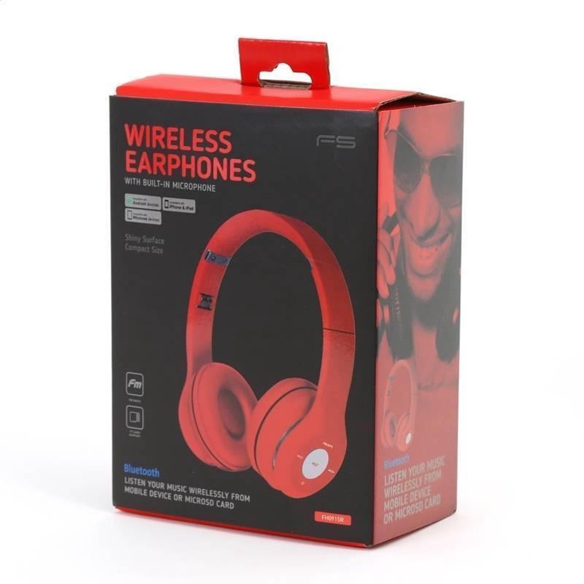 Omega FH0915GG Bluetooth Koptelefoon met microfoon en USB - BT 5.0 - Rood