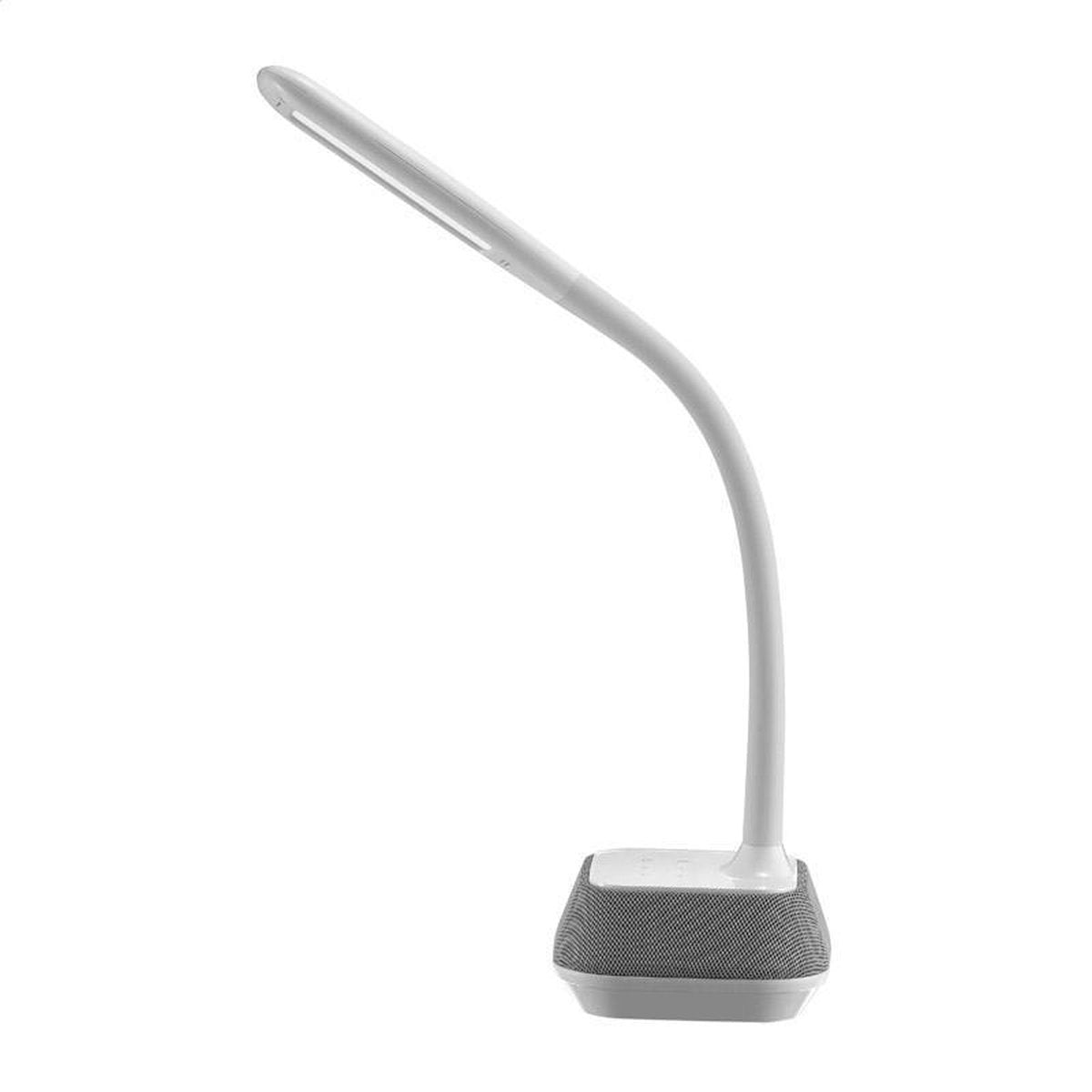Platinet PDLM6U LED desk lamp 18W with built-in Bluetooth speaker and USB charging port, White/Gray