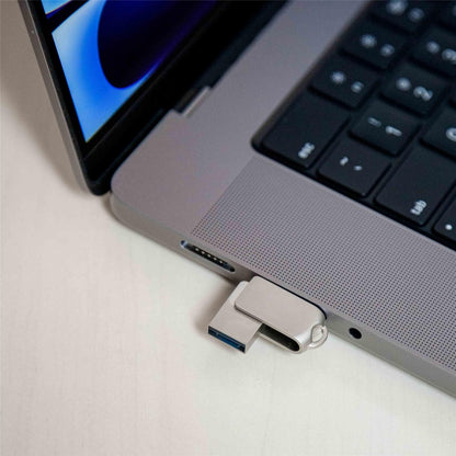 Platinet USB Stick 2-in-1 64GB – USB-A 3.2 + USB-C – Metalen Behuizing – Waterdicht & Schokbestendig