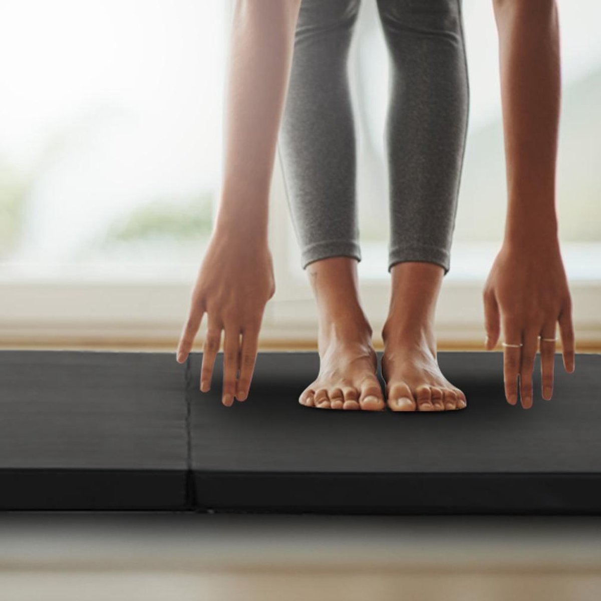 BEST MASSAGE YM-R4-Black Premium Foldable Yoga Mat - 5 cm thick - Black