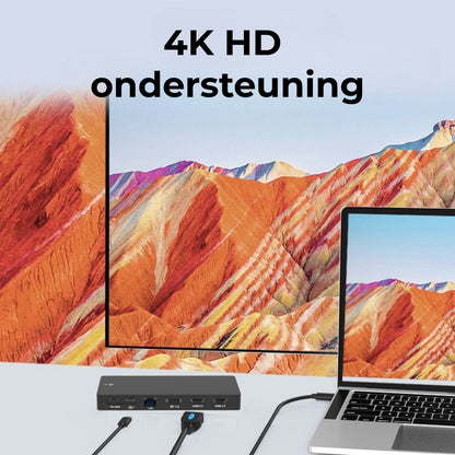 Delmark 13-in-1 USB-C Docking Station (2x DP + HDMI) - PD100W