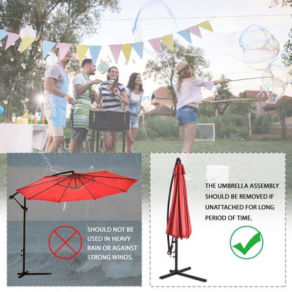 FDW HU-D1083-Red Zweefparasol - 304.8 cm - Rood