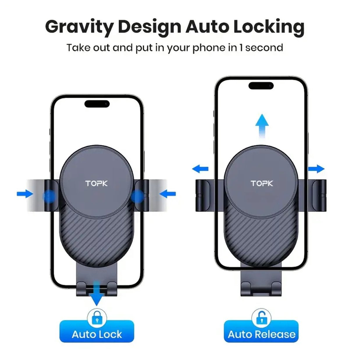 TOPK Auto Telefoonhouder - Air Vent - Ventilatie Houder - 360 rotatie - Universeel