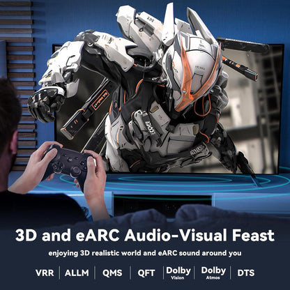 NÖRDIC HDMI-F006 HDMI to HDMI Fiber Optic Cable, 8K 60Hz, 48Gbps, Dynamic HDR eARC Support, HDMI 2.1, 5m, Black