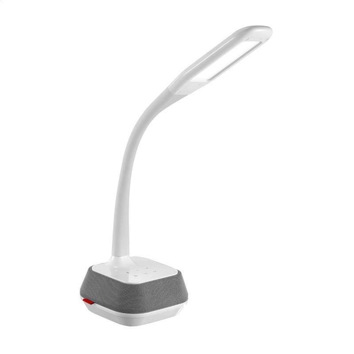 Platinet PDLM6U LED desk lamp 18W with built-in Bluetooth speaker and USB charging port, White/Gray