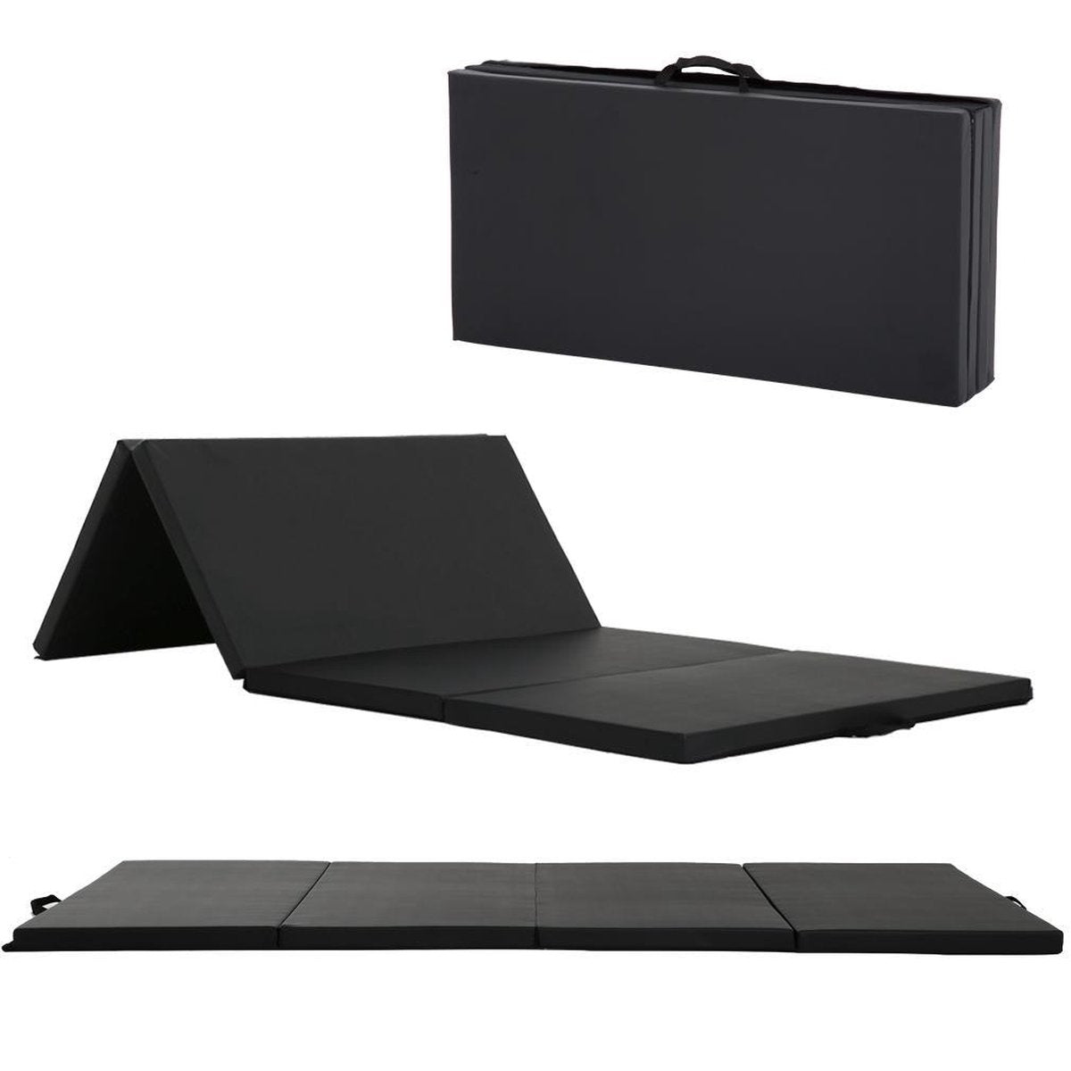 BEST MASSAGE YM-R4-Black Premium Foldable Yoga Mat - 5 cm thick - Black