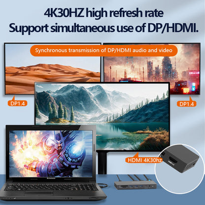 Delmark 13-in-1 USB-C Docking Station (2x DP + HDMI) - PD100W