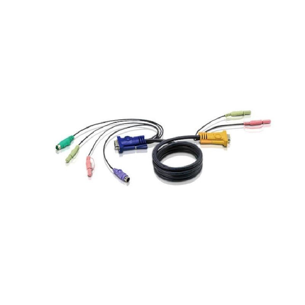 Aten 2L5302P toetsenbord-video-muis (kvm) kabel 1,8 m Zwart