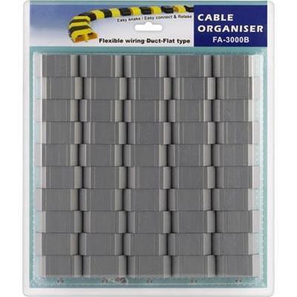 ALFACO FA-3000B (LFR01), Kabelmanagement verstelbaar, Kabelgoot, hard plastic, 50 delen, 1,25 m, grijs