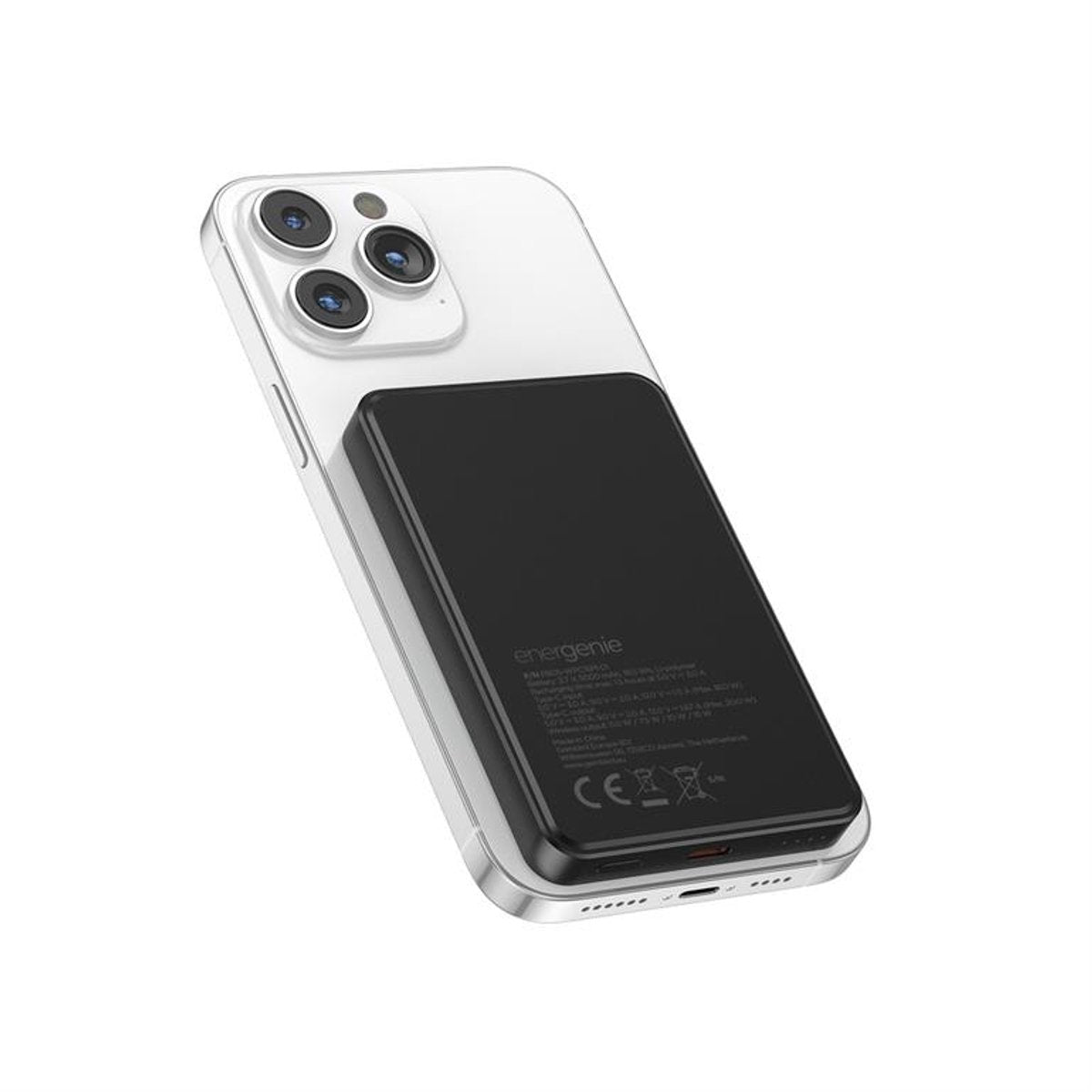 15W Powerbank 5000 mAh - Geschikt voor MagSafe - Zwart - EnerGenie