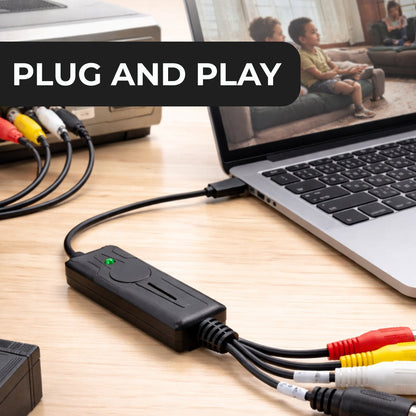Delmark USB-C Video Grabber - AV naar USB-C Laptop of mobiel - RCA Video-opnamekaart