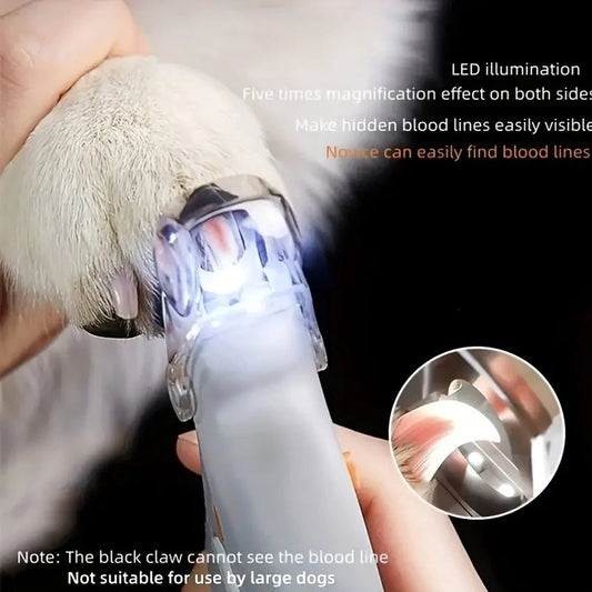 Huisdier nagelknipper - LED lampje - Opvangbakje - Honden nagelknipper - Veilig Knippen - RVS - Wit