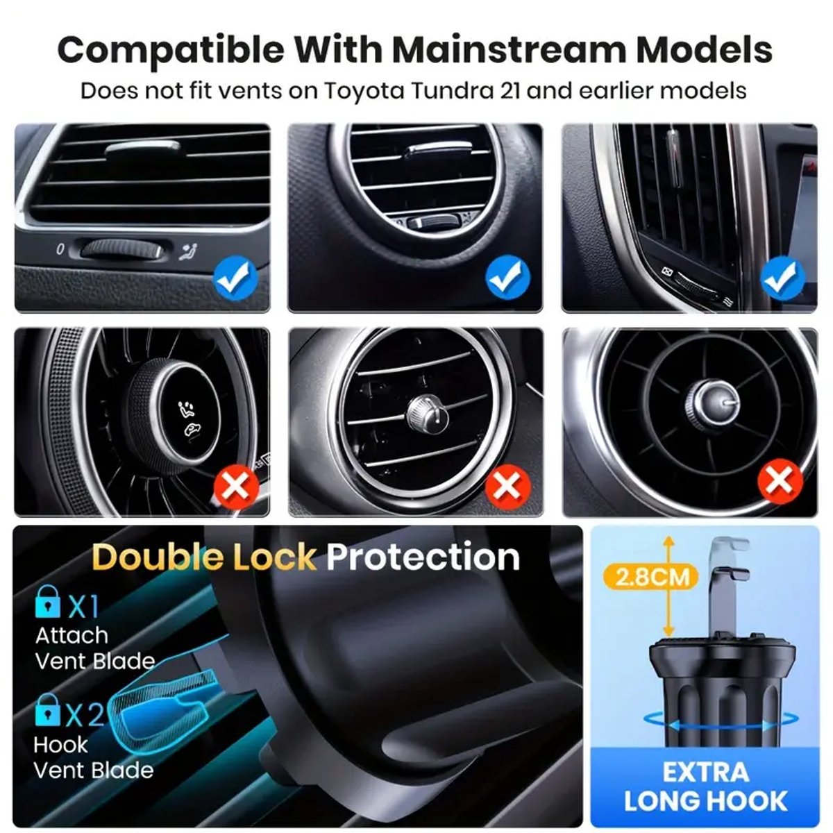 TOPK Auto Telefoonhouder - Air Vent - Ventilatie Houder - 360 rotatie - Universeel