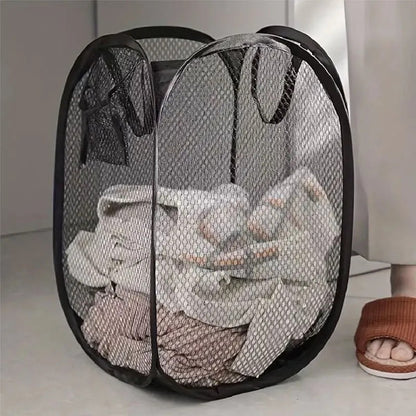 Opvouwbare Wasmand - Mesh materiaal - Grote Capaciteit -50x30 cm - Zwart