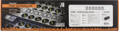 Deltaco GT-8502 power extension 2m 6 AC output(s) Indoor, black