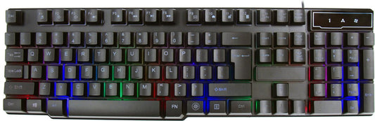 PLATINET VRGBK7023B VARR GAMING USB Keyboard RGB Verlichting US Layout, Anti Ghosting, verhoogde membraan toetsen