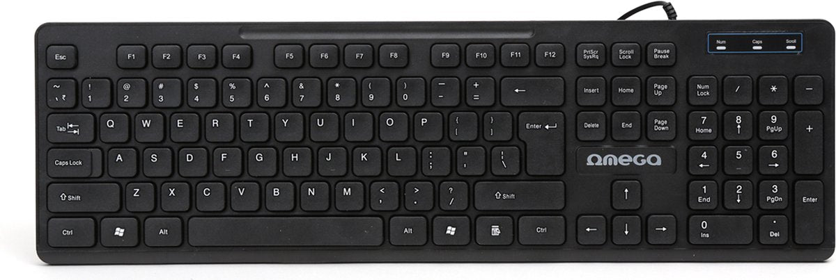 OMEGA OK07B QWERTY USB Toetsenbord - US versie USB keyboard met numpad - zwart