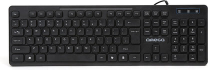 OMEGA OK07B QWERTY USB Toetsenbord - US versie USB keyboard met numpad - zwart