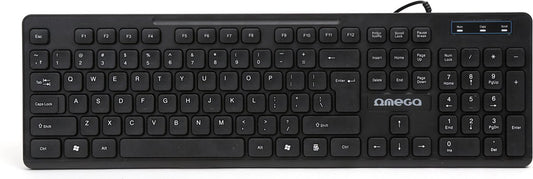 OMEGA OK07B QWERTY USB Toetsenbord - US versie USB keyboard met numpad - zwart