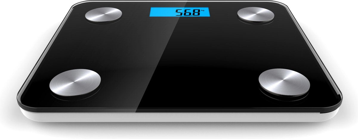 Platinet PBSBTB slimme Bluetooth personen weegschaal max. 180 Kg, incl. App zwart