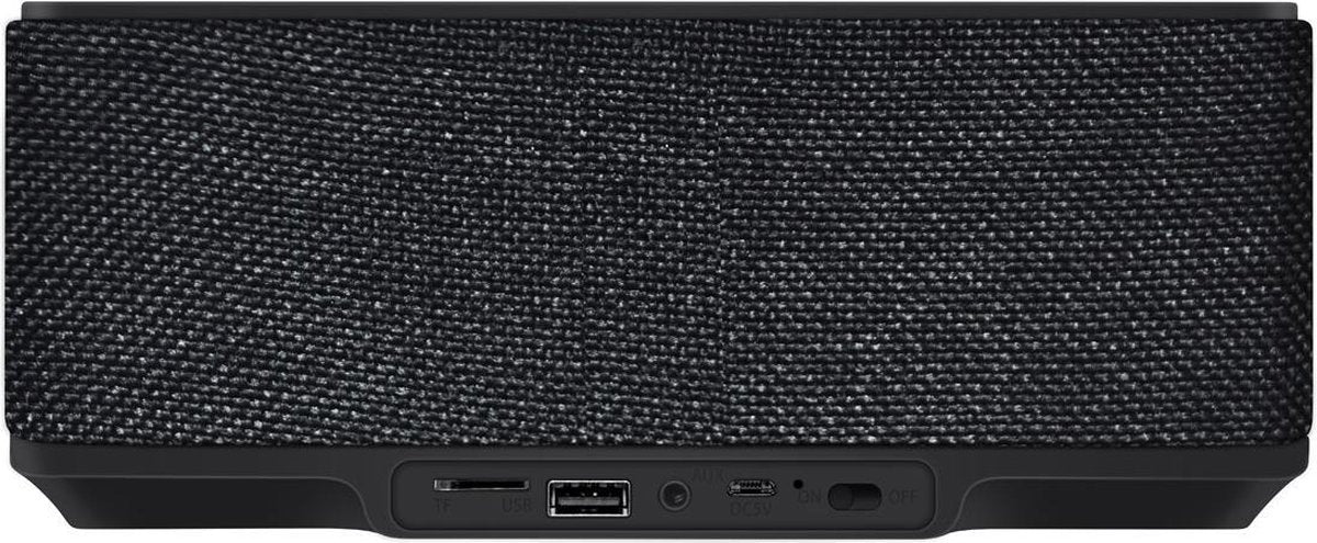 Platinet PMGQ15S - Draagbare Stereo Bluetooth Speaker met wekker en belfunctie - FM-Radio - Bluetooth 5.0 - USB - SD - Thermometer - Zwart