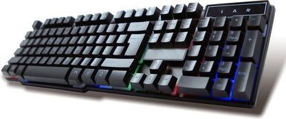 PLATINET VRGBK7023B VARR GAMING USB Keyboard RGB Verlichting US Layout, Anti Ghosting, verhoogde membraan toetsen