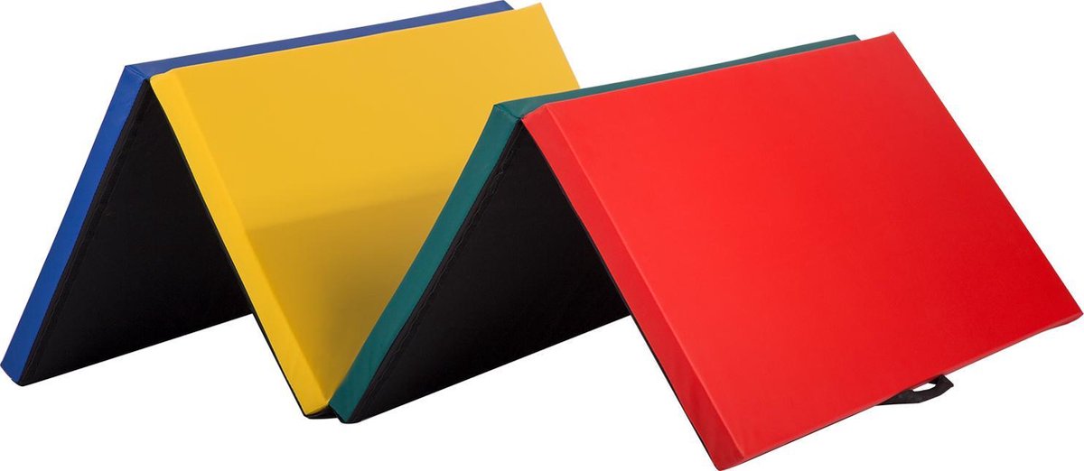 Best Massage YM-R4-CM Premium Opvouwbare yoga mat - 5 cm dik - Blauw, rood, geel, groen