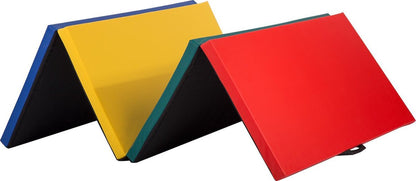 Best Massage YM-R4-CM Premium Opvouwbare yoga mat - 5 cm dik - Blauw, rood, geel, groen