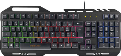 DELTACO GAMING GAM-113 - 3-in-1 gaming kit met metalen RGB-toetsenbord, muis met verlichting, muismat - Pan-Nordic layout - zwart