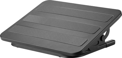 DELTACO OFFICE DELO-0300, Ergonomische voetensteun voor bureau, anti-slip, kantelbaar, staal, zwart
