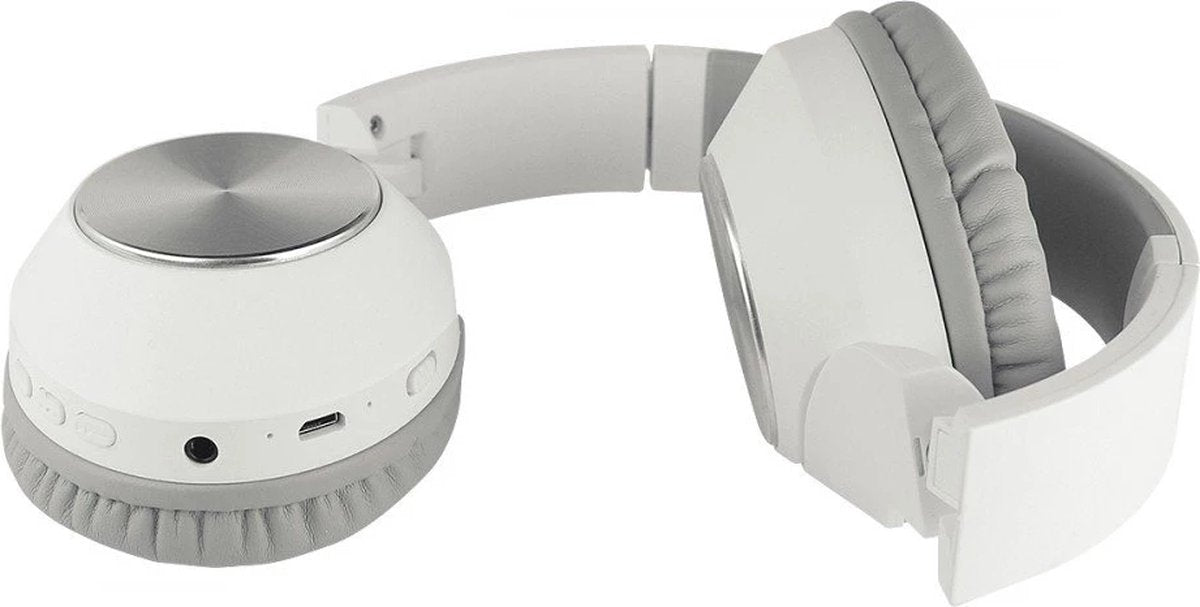 Fontastic - 262654 - Draadloze Koptelefoon Met Microfoon - Volumeregeling - Compact Design - Wit