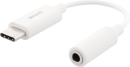 Deltaco USBC-1145 intermediate piece for cables USB Type-C 4-pin 3.5mm White