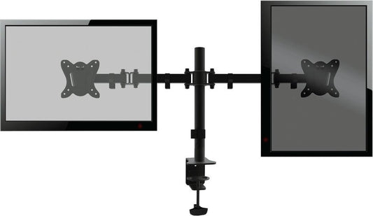 Platinet Omega OUPC024D Double monitor arm for desks and tables, for two 13 to 27 inch screens, Vesa standard, black