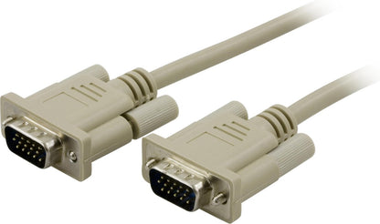 DELTACO DEL-39A, VGA mannelijk naar VGA mannelijk, grijs - 2 meter