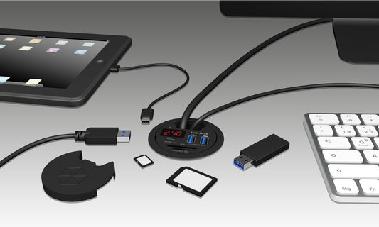 Icy Box IB-HUB1404 Kaartlezer Combo Usb-hub Usb 3.0 Zwart