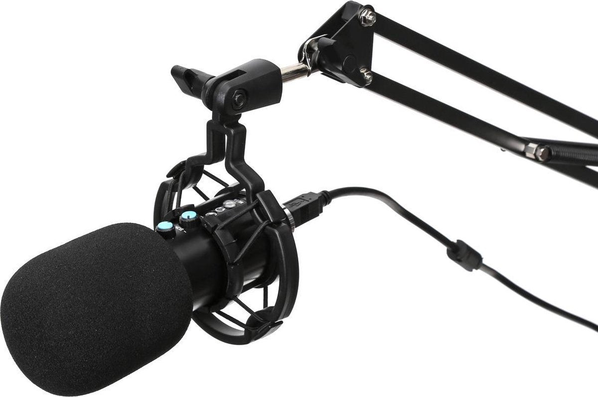 VARR pro gaming microphone USB in a set with metal arm and shock mount, perfect for streaming, gaming, youtube