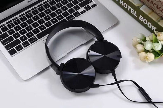 Platinet PH450 Bedrade Koptelefoon - Mega Bass - Met microfoon - 1.5 m kabel - 3.5mm jack met USB-C adapter - Zwart