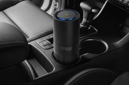 Technaxx  TX-131+ USB-Lucht zuivering en ionisator met UV-licht en vervangbaar HEPA-filter voor de auto, vrachtauto, kantoor en/of thuis zwart