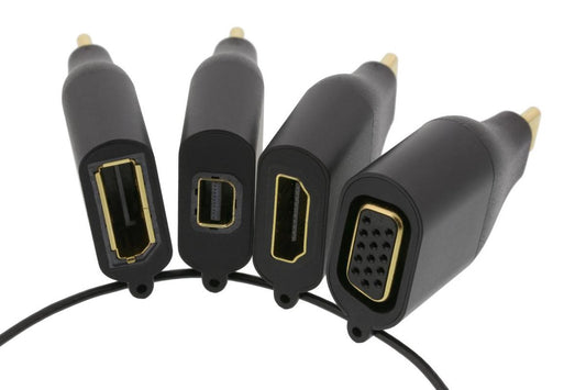 DELTACO USBC-AR1 USB-C-adapterring - mini DisplayPort - DisplayPort - VGA - HDMI - Zwart