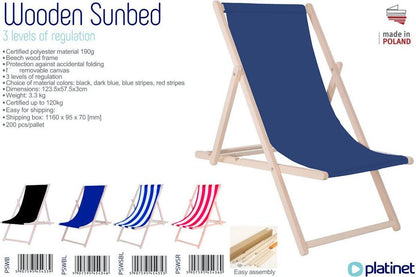 Platinet PSWBL inklapbare strandstoel - Verstelbaar - Blauw