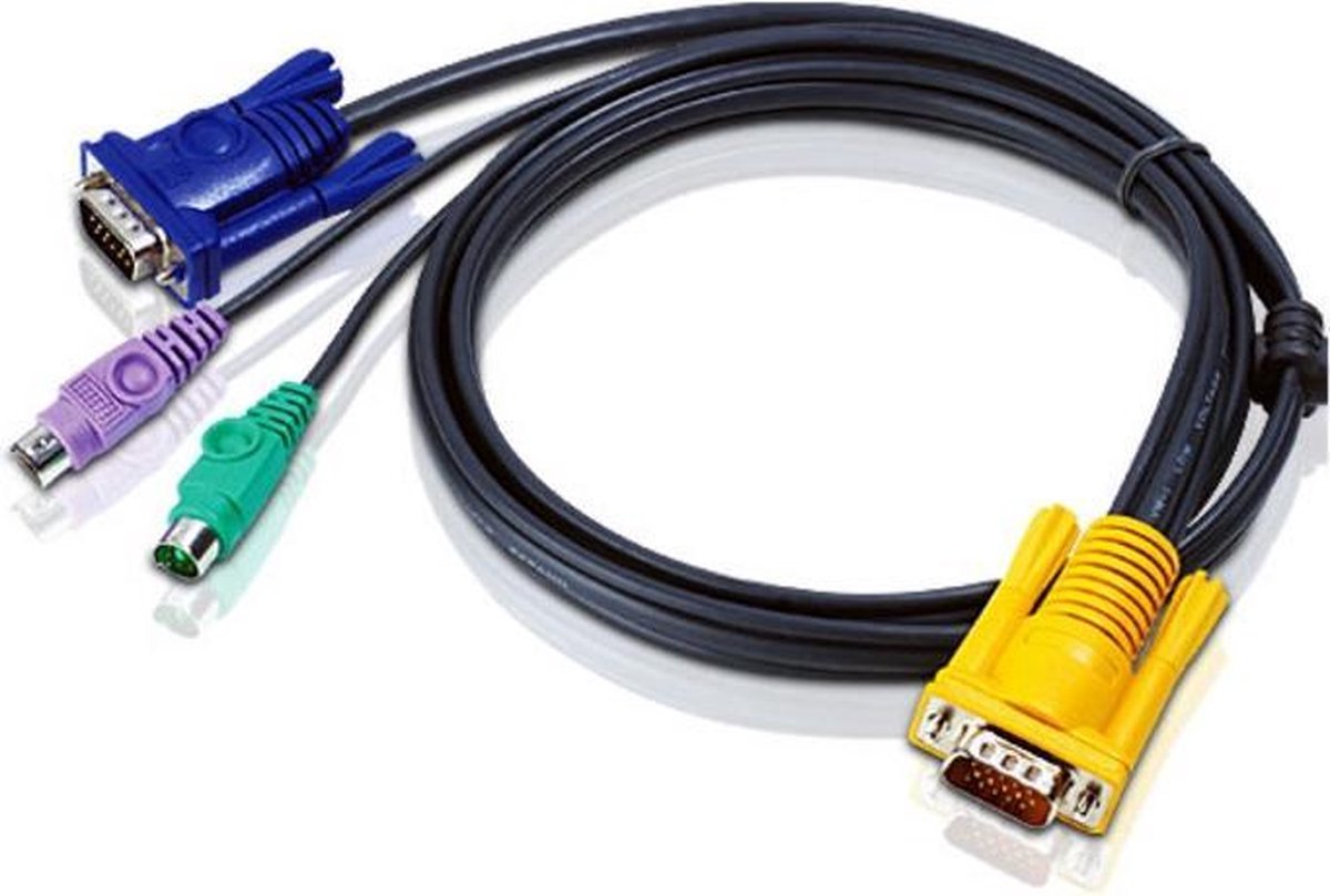 Aten 2L5206P keyboard-video-mouse (kvm) cable 6 m Black 