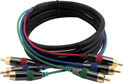 DELTACO MM-70D Component Video Kabel, 2x 3 RCA, 10 meter, Verguld, zwart