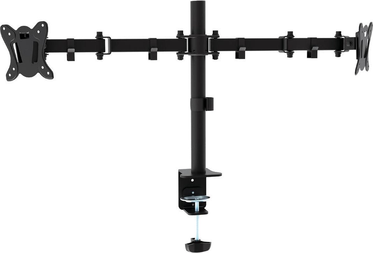 Platinet Omega OUPC024D Double monitor arm for desks and tables, for two 13 to 27 inch screens, Vesa standard, black