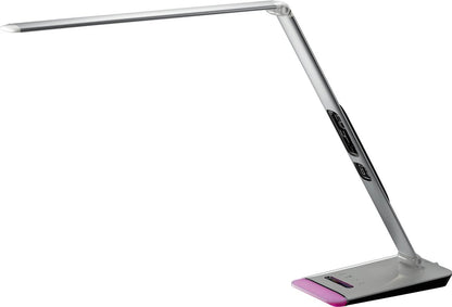 LED Bureaulamp tafellamp nachtlamp met tijd, datum en temperatuur (zilver)