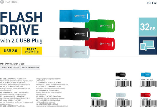 PLATINET PMFF32B PENDRIVE USB 2.0 F-Depo 32GB USB geheugenstick zwart