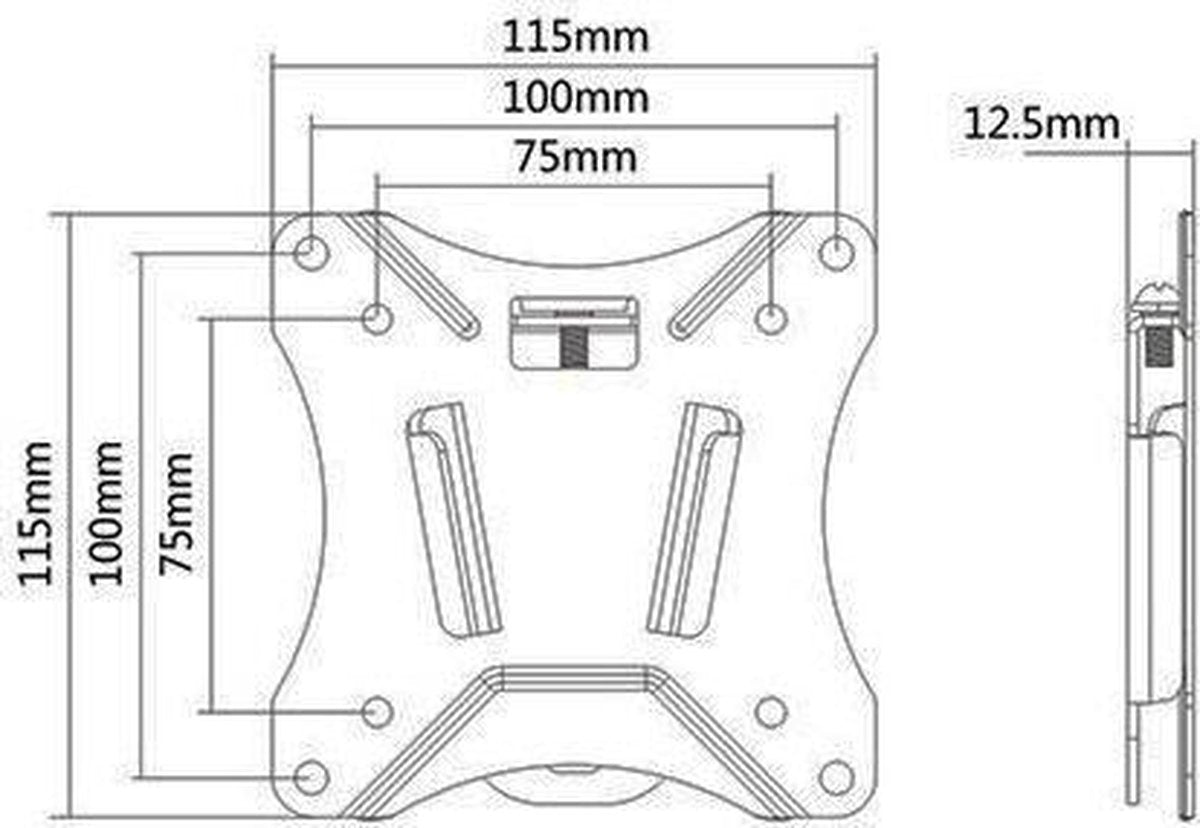 DELTACO ARM-0100 Wall bracket suitable for flat screens from 13 to 27 inches - Black