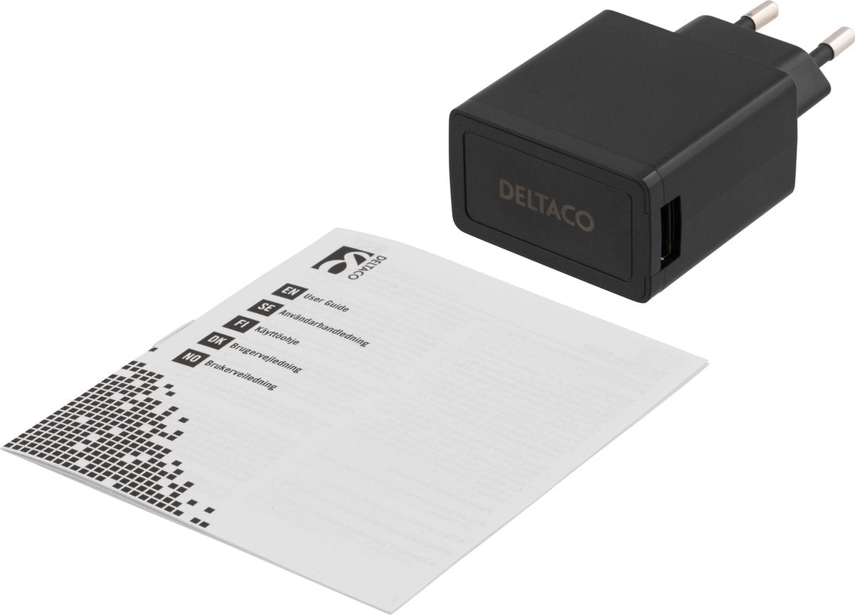 Deltaco USB-AC77 Charger for Mobile Devices Indoor Black