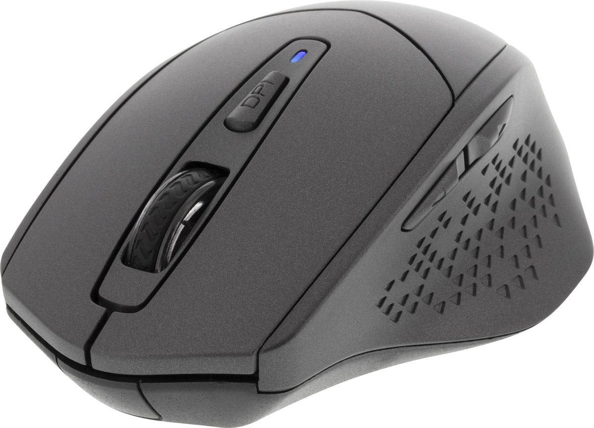 DELTACO MS-901 Stille Bluetooth-muis met ingebouwde receiver, 800-1600 DPI, 4 knoppen, grijs