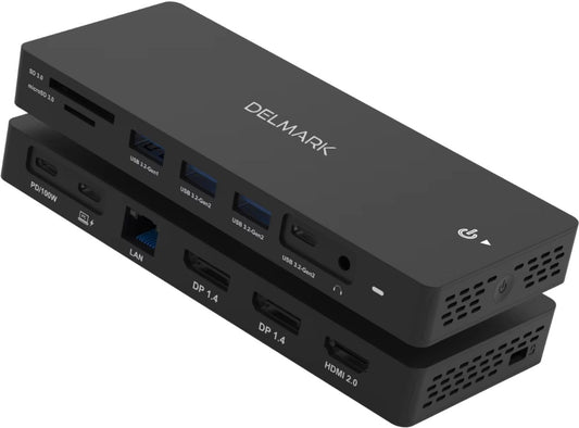 Delmark 13-in-1 USB-C Docking Station (2x DP + HDMI) - PD100W