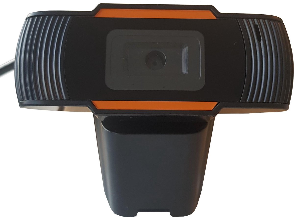 NÖRDIC WEBCAM-720, Webcam with microphone for PC, laptop, Web camera HD 720p, black/orange